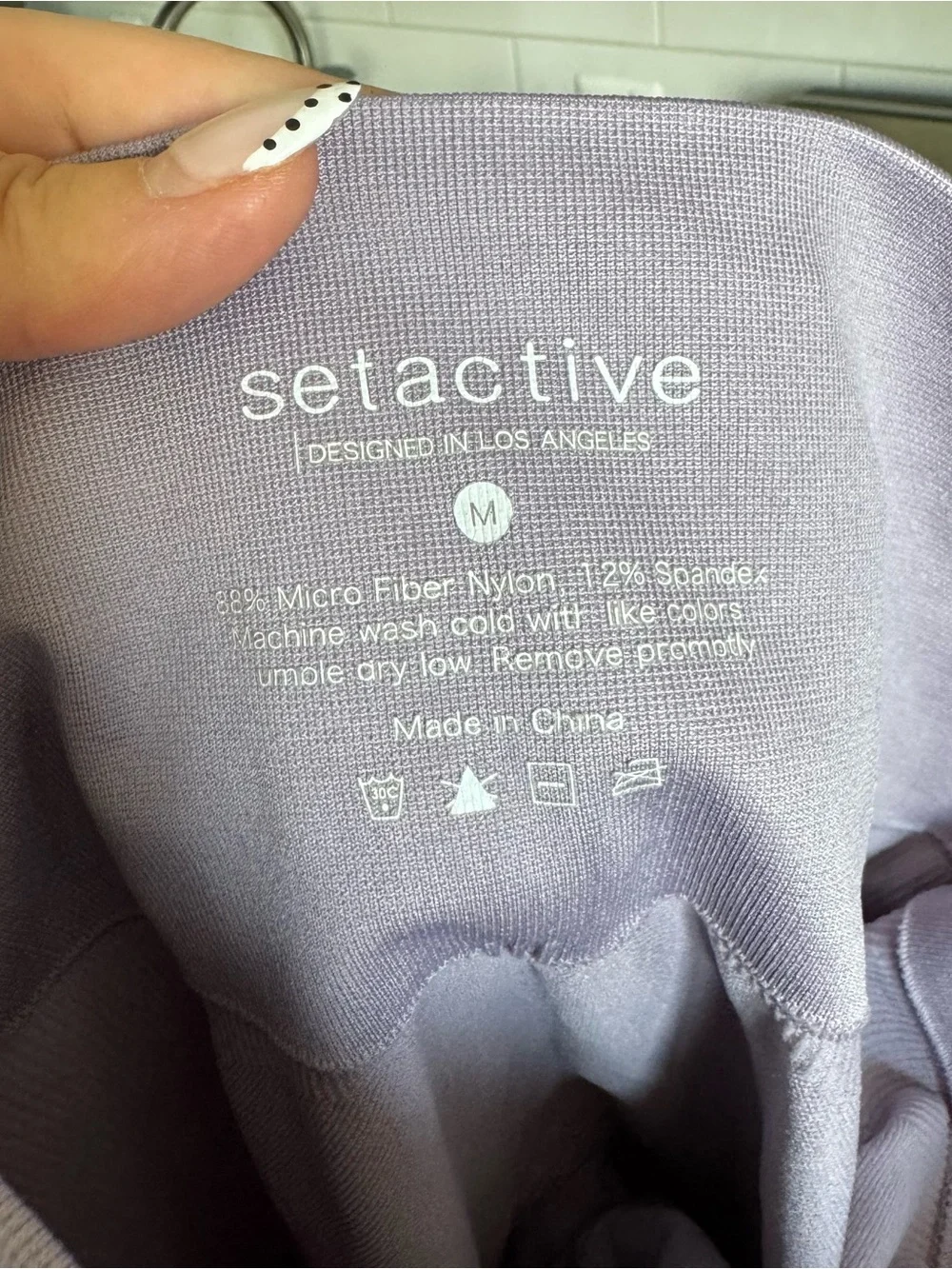 SET Active Purple Seamless High Waisted Leggings Size Medium M Like New - Picture 9 of 13